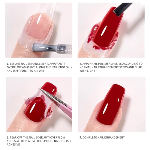 YTRUNS White Liquid Latex for Nails, Peelable Cuticle Skin Shield, 15ml