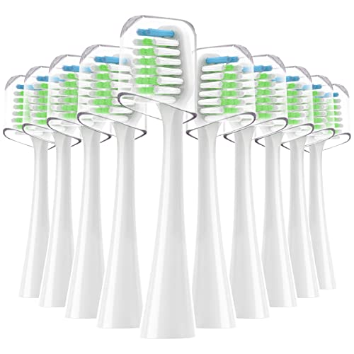 Earouth Replacement Heads for Smile Bright Platinum Sonic Toothbrush, 10 Pack