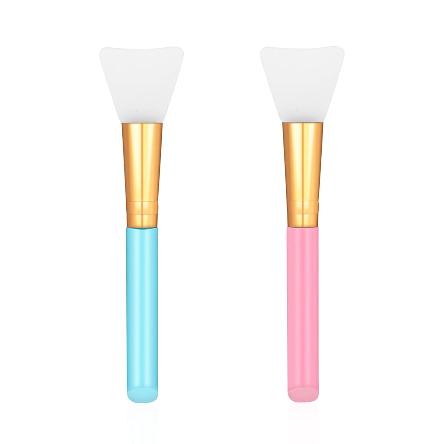 Silicone Face Mask Brushes - 2 PCS Applicator Set for Facial Mud Masks & Body Lotions | Soft Hairless Design (Black & Blue)
