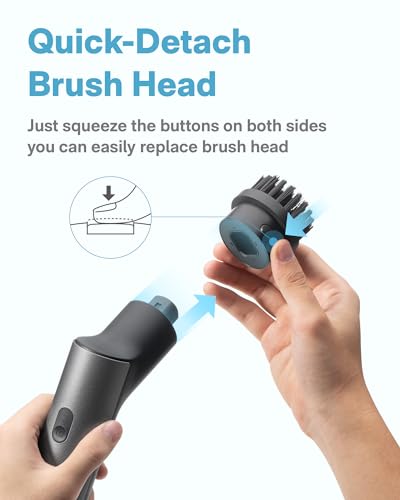 HOTO 3 Pack Replacement Brush Heads for Electric Scrubber - Flat & Pointed