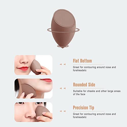FERYES Brown Silicone Makeup Sponge Holder with Sponge - Travel Dry & Wet Case
