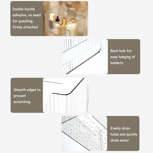 Tatibana Acrylic Wall Mounted Storage Rack - 2 Pcs Shower Basket