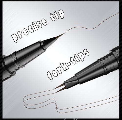 Dual-Ended Eyebrow Pen with Micro Fork-Tip & Brush - 5 Shades