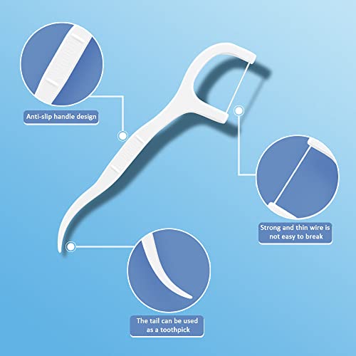 Modixun 300PCS Travel Dental Floss Picks 6-Pack Unflavored Strong Tooth Flossers