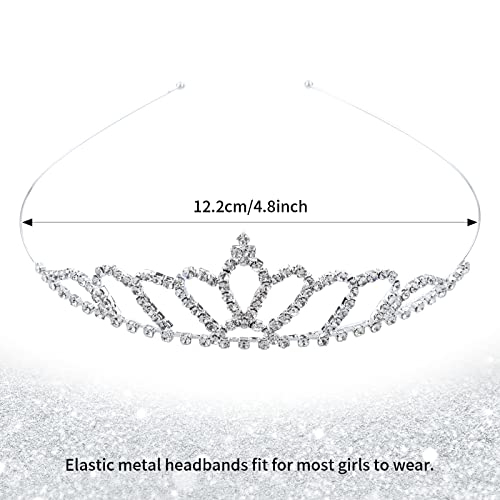 Cinaci 5 Pack Sparkly Rhinestone Silver Metal Headbands for Women Girls Brides - Variation S2