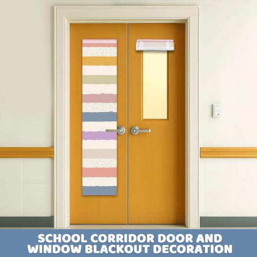 2 PCS Boho Stripes Classroom Door Curtains - Blackout Window Cover