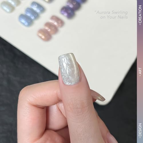 GAOY Pearl Cat Eye Nail Polish Set – 6 Iridescent Glitter Colors