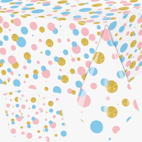 Gender Reveal Tablecloths - 3 Disposable Covers for Baby Showers