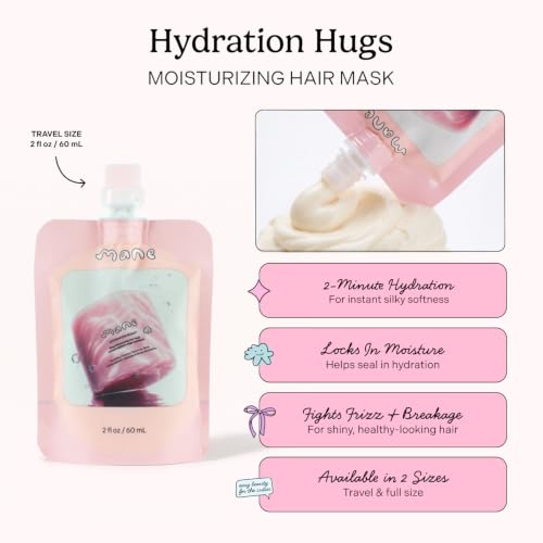 Mane Hydration Hugs Hair Mask Travel Size 2oz - Moisturizing Damaged Hair Treatment