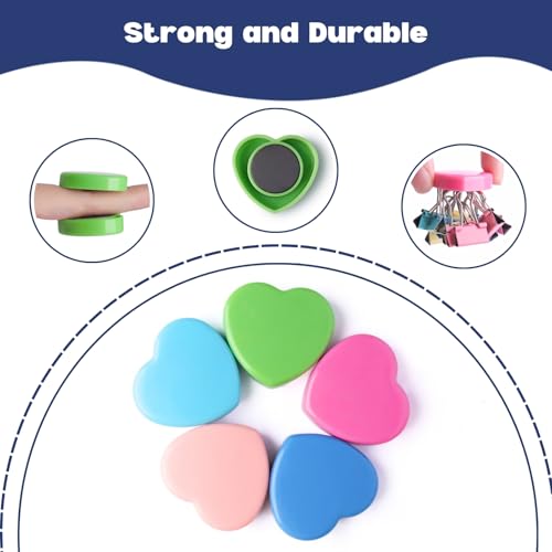 DUJEQM Strong Refrigerator Magnets - 100 Pack Colorful Heart Design