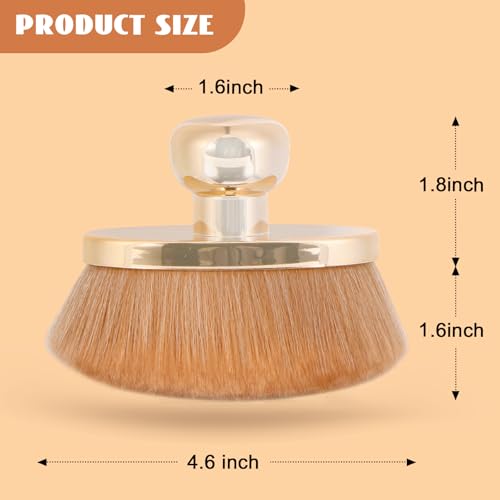Yoseng Pale Gold Extra Large Body Makeup Brush for Self Tanner & Bronzer - 115mm Oval Kabuki, Vegan Fiber, with Drawstring Bag