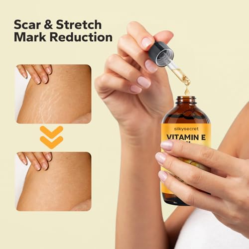 Organic Vitamin E Face and Body Oil with Jojoba & Almond Oils - 4.05 Fl Oz