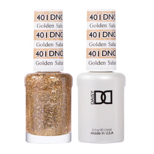 DND Gel Nail Polish Duo - 401 Golden Sahara Star, 0.5 Fl Oz Each - Professional Long-Lasting Manicure Set