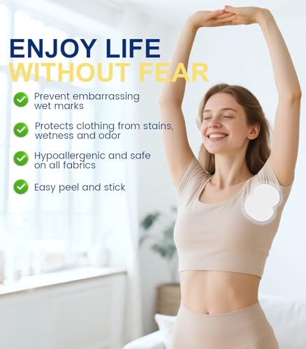 Underarm Sweat Pads 100 Pack - Breathable Invisible Absorption & Odor Control