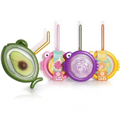 Silicone Food Storage Containers - 4Pcs Avocado & Onion Saver