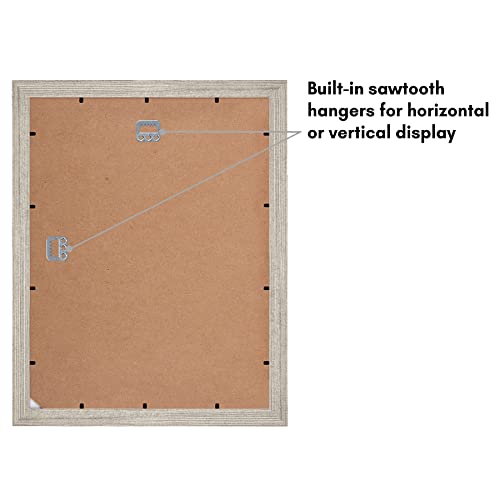Americanflat 11x14 Driftwood Picture Frame with Shatter-Resistant Glass