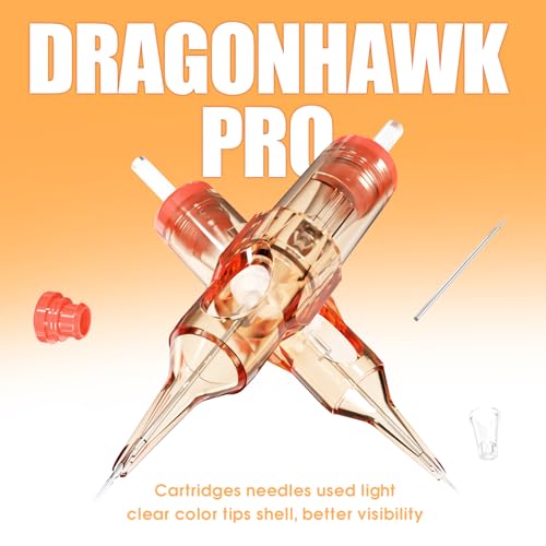 Dragonhawk Pro 1201RL Tattoo Cartridge Needles - 20PCS Round Liner for Precision Detail