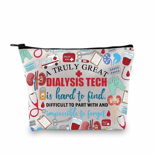 Dialysis Technician Canvas Makeup Bag - Nephrology Nurse Gift