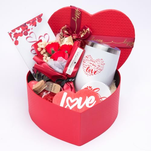 Luxury Self-Care Gift Set for Her - Includes Tumbler, Bath Bomb & Soap Rose