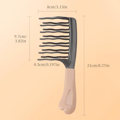 Wide Tooth Comb for Curly Hair - Detangling Wavy Tooth Comb