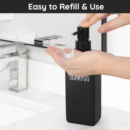 Segbeauty 3-Pack 16.9oz Refillable Shampoo & Conditioner Dispensers for Bathroom & Travel