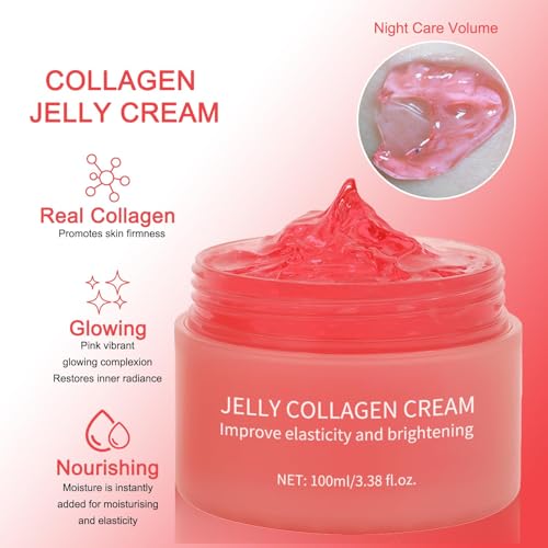 Collagen Jelly Cream with Niacinamide - Hydrating & Firming for All Skin Types (3.38 Fl.Oz)