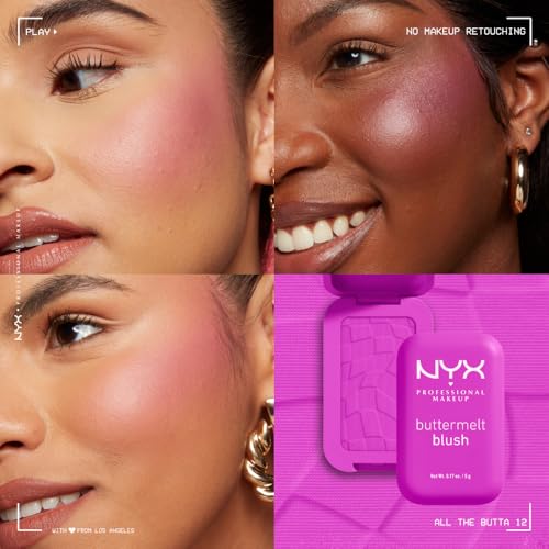 NYX Buttermelt Powder Blush - Fade & Transfer-Resistant, Vegan
