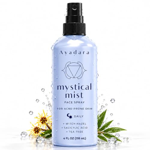AYADARA Mystical Mist Face Spray with Witch Hazel 4 Fl oz - Hydrating Toner & Facial Mist for Skincare
