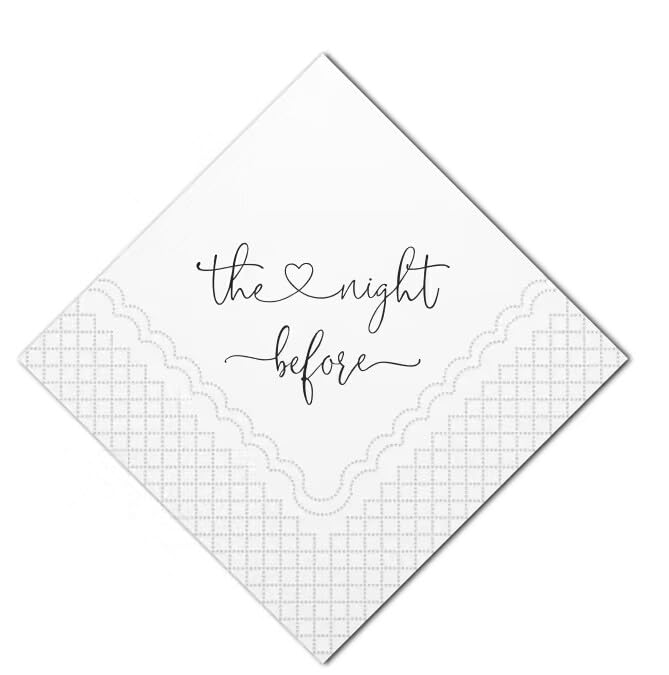 Geloar The Night Before Rehearsal Dinner Cocktail Napkins - 50 Pack, 2-Ply, 5x5 Inches