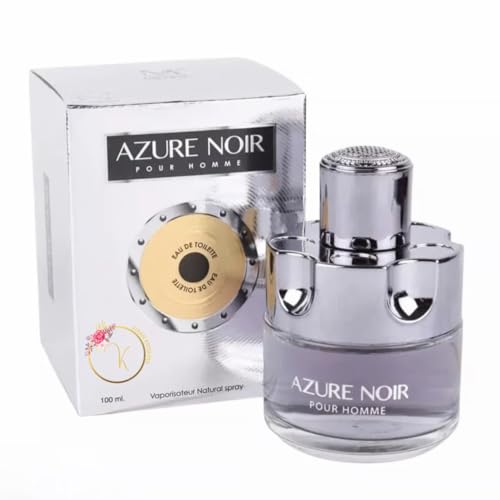 Azure Noir Cologne for Men - 3.4oz Eau de Toilette Spray, Long Lasting