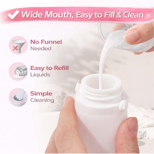 WXOIEOD 2 oz Clear & White Silicone Travel Bottles Leakproof TSA Approved 4 Pack