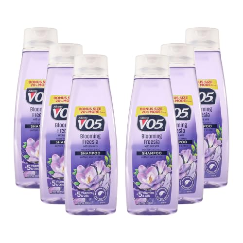 VO5 Moisturizing Blooming Freesia Shampoo 15oz - Pack of 6, Hydrating & Shine-Enhancing
