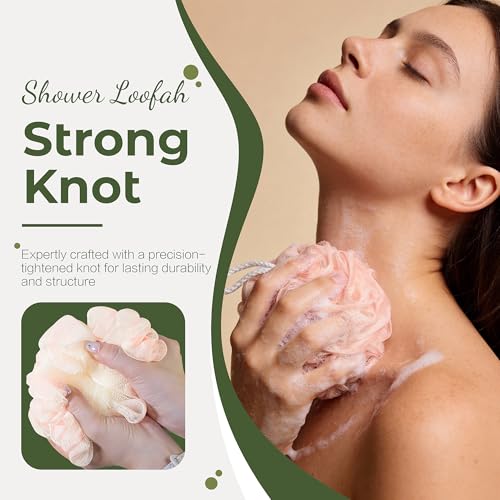 Yolaist Loofah Sponge 4 Pack - Exfoliating Bath Scrubber