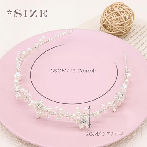 Elegant Flower Girl Headband with Crystals and Pearls