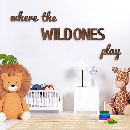 Where the Wild Ones Play Wooden Wall Decor for Kids Room