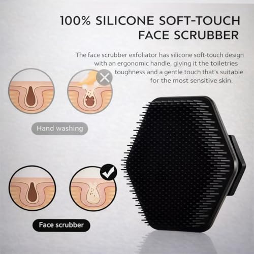 KozhaCo Hexagonal Silicone Face Scrubber - Dual-Sided Facial Cleansing Brush
