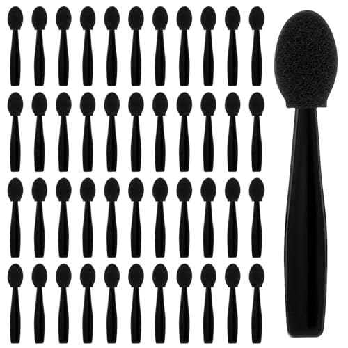 50 Pcs Dual Sided Eye Shadow Applicator Brushes - Reusable & Portable