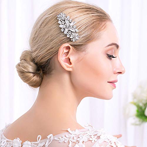 Elegant Crystal Bridal Hair Comb with Rhinestones - Wedding Side Hair Accessory