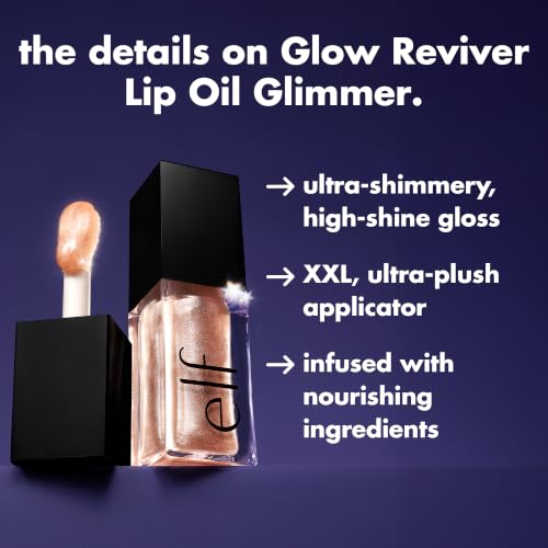 e.l.f. Glow Reviver Lip Oil Candy Coded - Hydrating Gloss with XXL Applicator