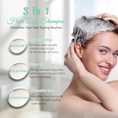 Fvquhvo Blonde Brown Hair Dye Shampoo 3-in-1, Instant Color & Care (Variation: Blonde Brown)