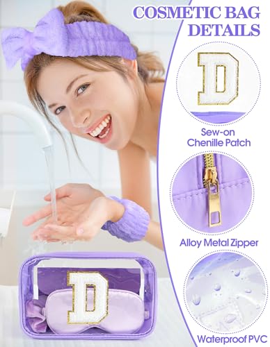 Initial Makeup Bag Spa Gift Set - Personalized Party Favors for Women