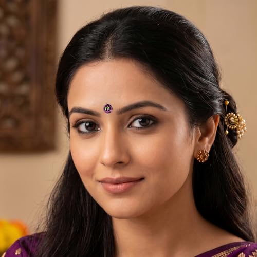 Long Round Hand-Printed Designer Bindi Set for Women - Bridal & Festival Wear, Skin-Friendly, 4 Packs