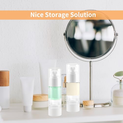 1oz Airless Pump Bottles - Travel Lotion Dispenser, 18 Pack