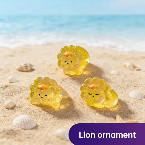 30Pcs Mini Luminous Resin Lion Figurines for Crafts & Decor