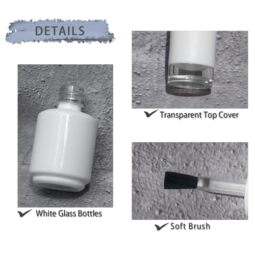 15ML Opaque Nail Polish Bottles with Brush & Funnel - Pack of 6