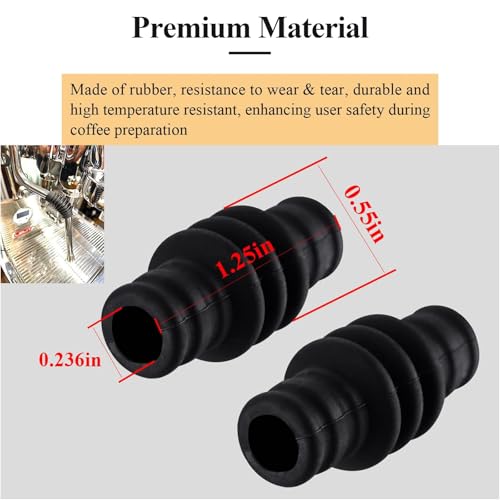 2-Pack Coffee Machine Steam Wand Rubber Covers for Gaggia & Rancilio
