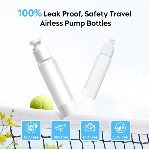 Travel Bottles 1.7oz Pump Set - 2 Pack, Clear Acrylic Leakproof Empty Containers
