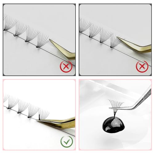 ABONNIE 400 Premium 10D Premade Eyelash Fans 9mm C Curl Volume Extensions