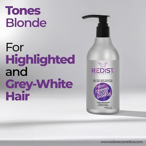 Redist Charming Silver Shampoo 500ml - Anti-Yellow Toning for Blonde Hair