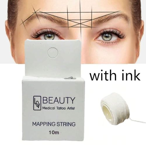Pre-Inked Brow Mapping String for Microblading - 32ft White